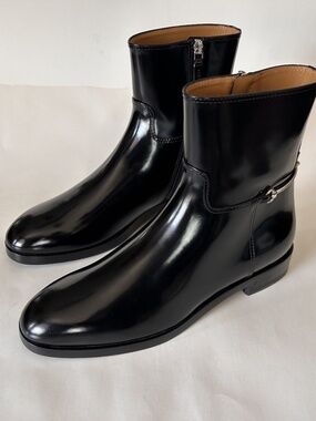 GUCCI Women's Black Leather Slim Horsebit Ankle Boot Size 9 (US) NIB 811375